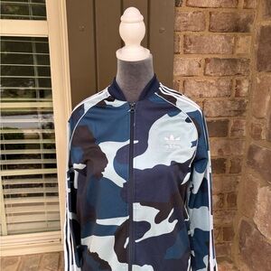 adidas Kids Blue Camouflage Track Jacket